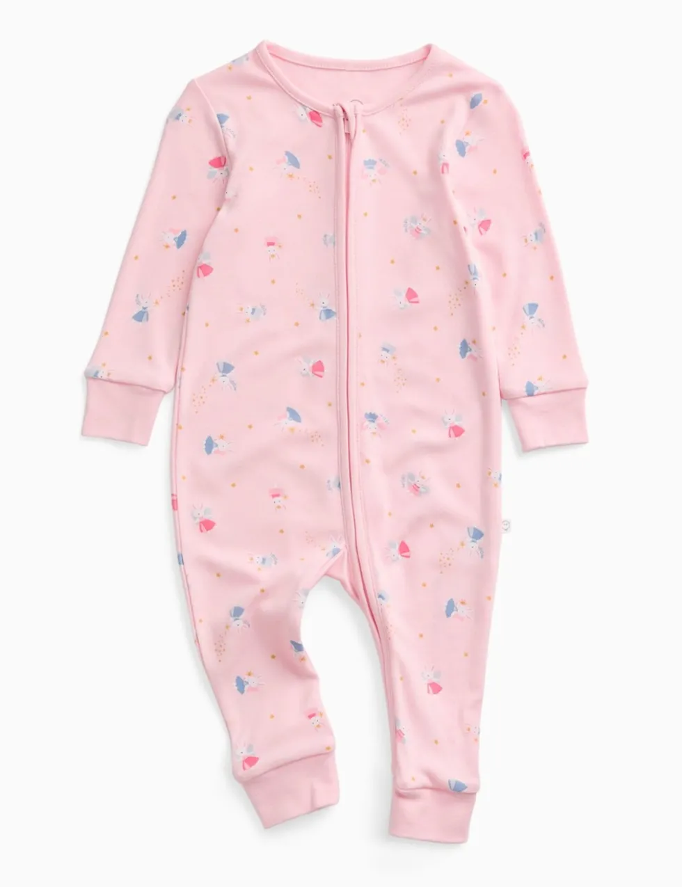 Cotton Blend Fairy Bunny Zip Sleepsuit (7lbs-3 Yrs)
