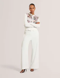 Cotton Blend Floral Button Front Cardigan