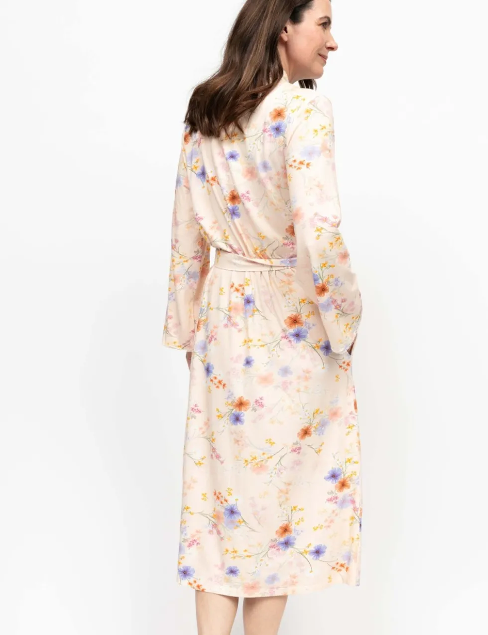 Cotton Blend Floral Dressing Gown