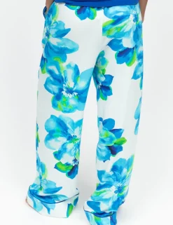 Cotton Blend Floral Wide Leg Pyjama Bottoms