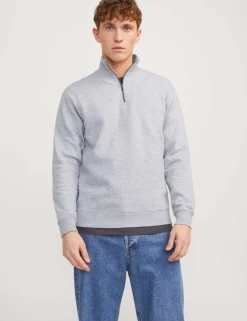 Cotton Blend Half Zip Sweatshirt