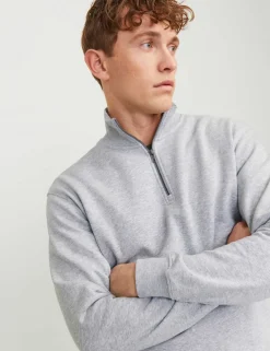 Cotton Blend Half Zip Sweatshirt