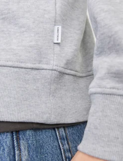 Cotton Blend Half Zip Sweatshirt
