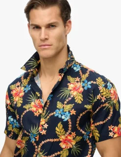 Cotton Blend Hawaiian Shirt