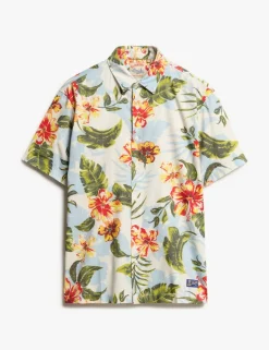 Cotton Blend Hawaiian Shirt
