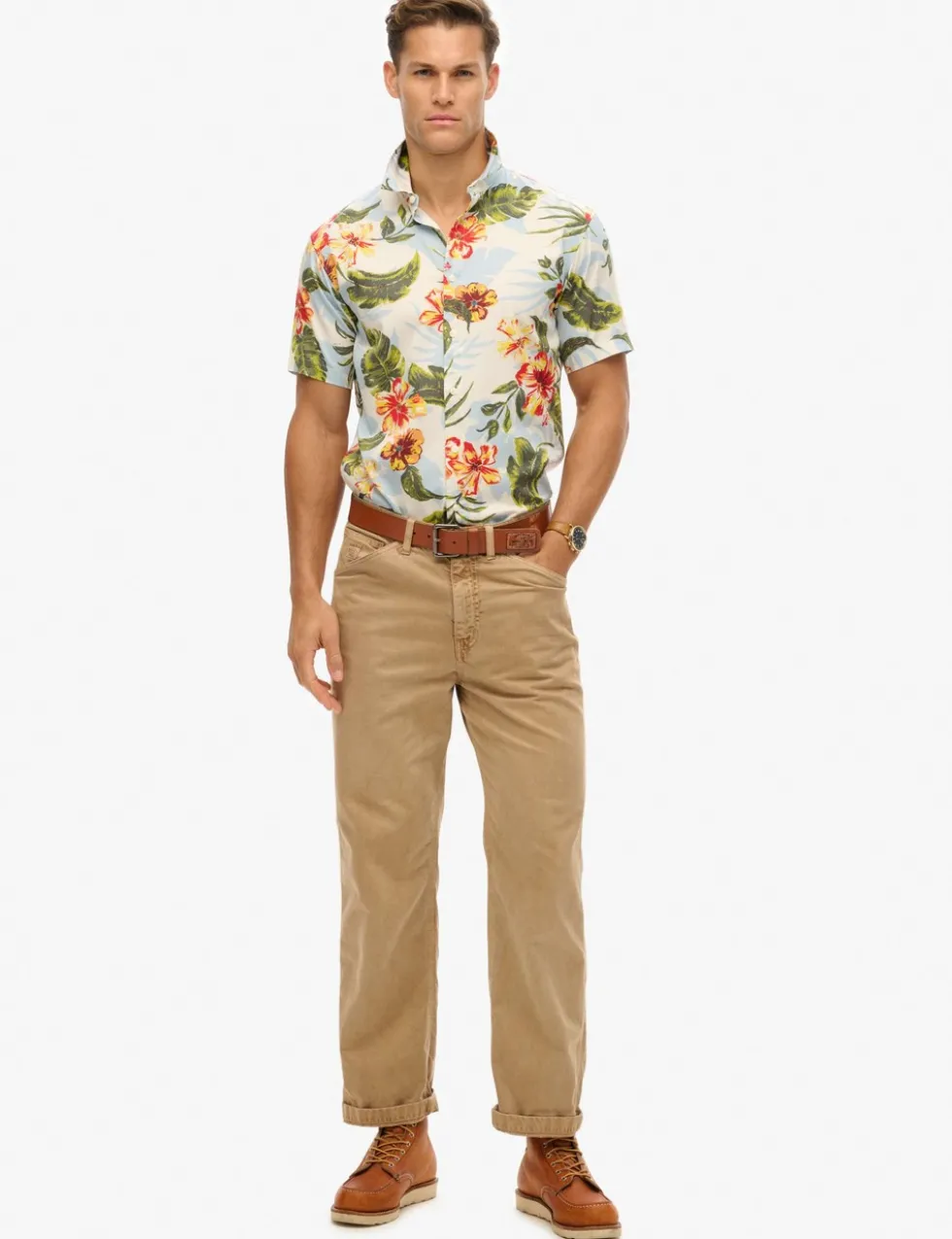 Cotton Blend Hawaiian Shirt