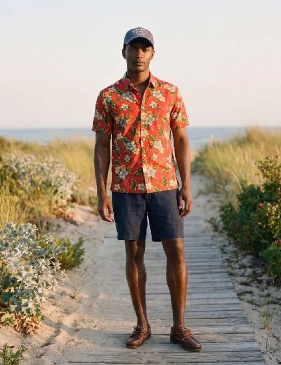 Cotton Blend Hawaiian Shirt