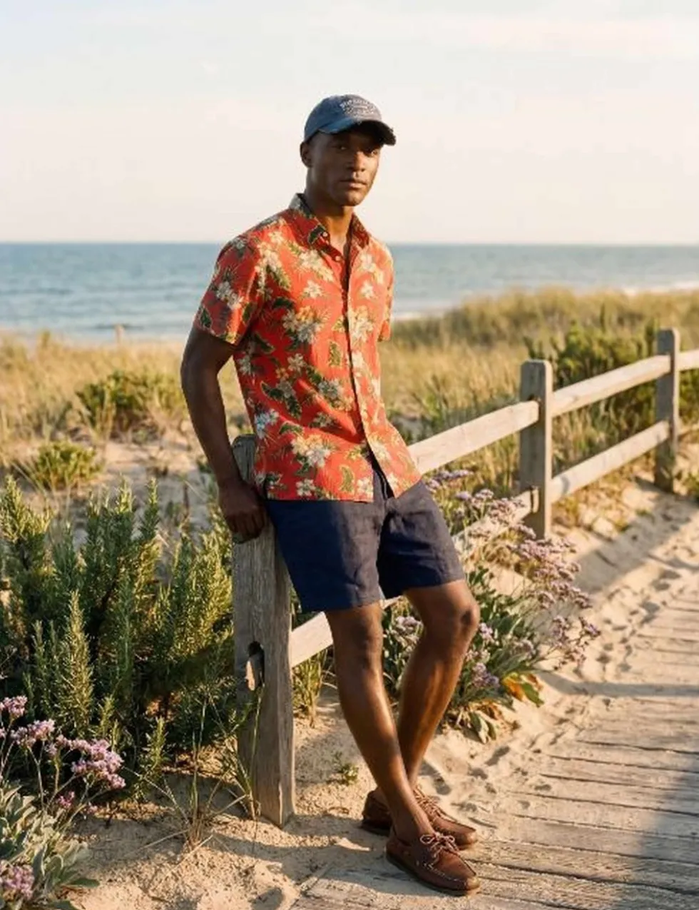 Cotton Blend Hawaiian Shirt