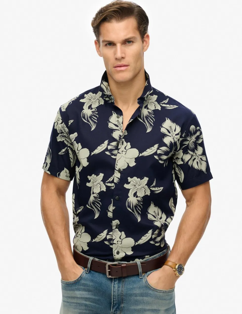 Cotton Blend Hawaiian Shirt
