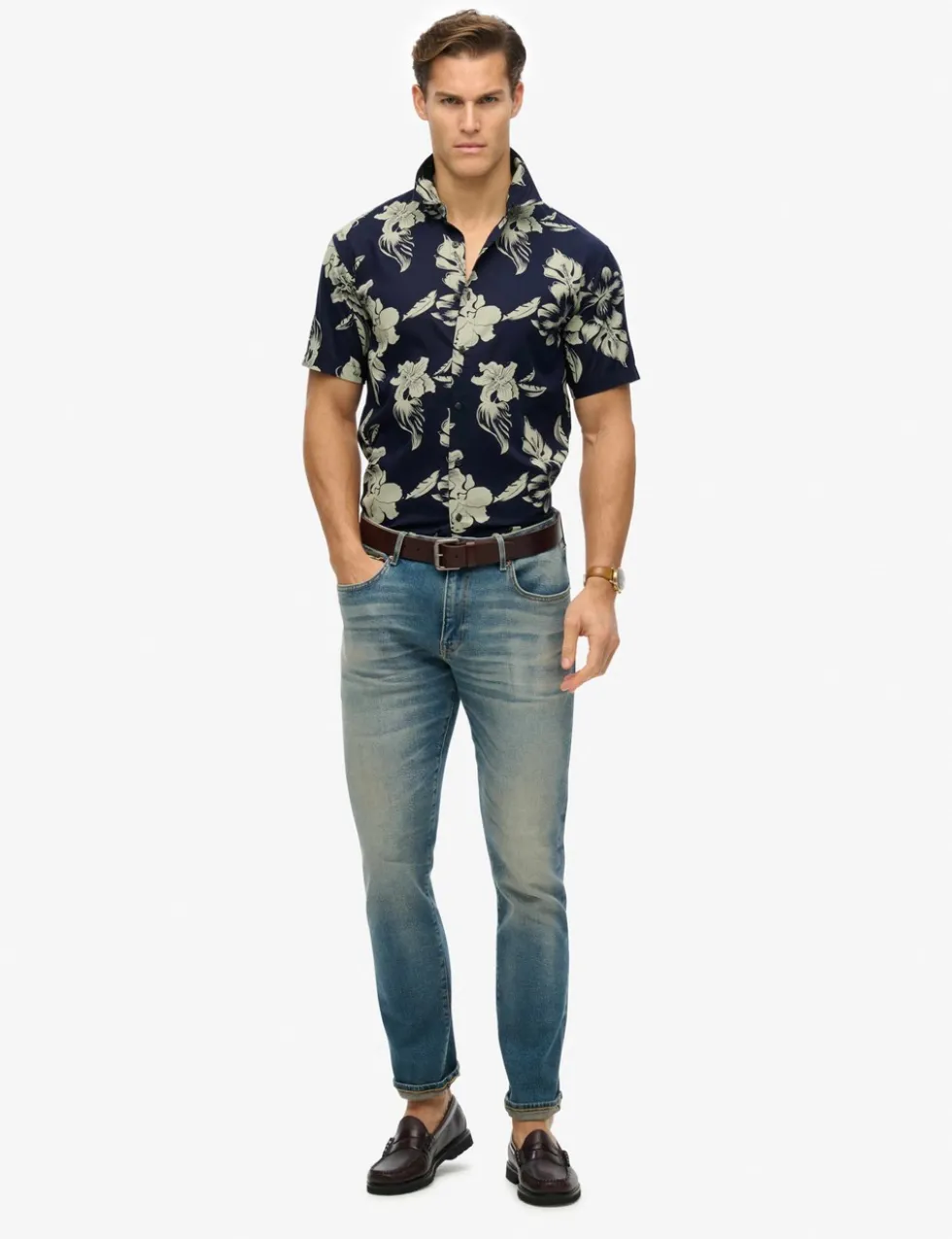 Cotton Blend Hawaiian Shirt