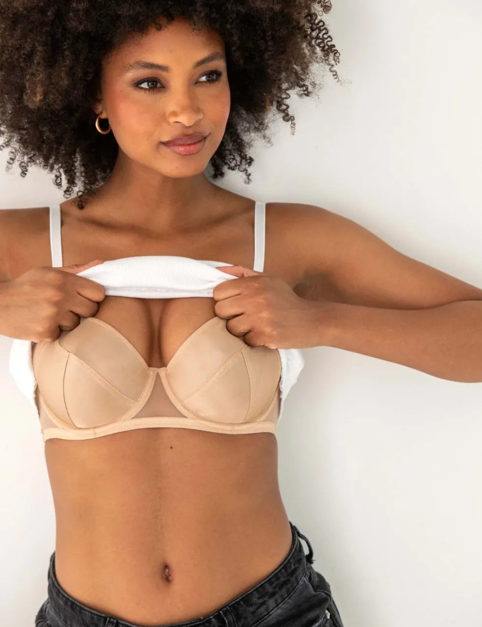 Cotton Blend Hidden Wired Bra Cami (D-J)