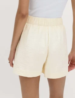 Cotton Blend High Waisted Shorts