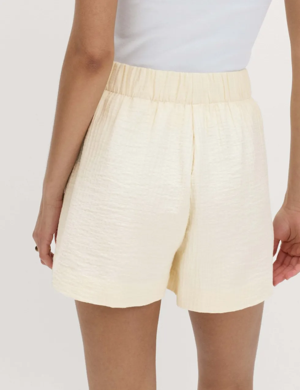 Cotton Blend High Waisted Shorts