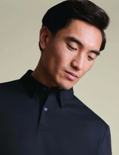 Cotton Blend Jersey Polo Shirt