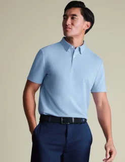 Cotton Blend Jersey Polo Shirt