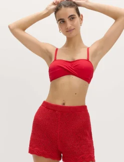 Cotton Blend Knitted Beach Shorts