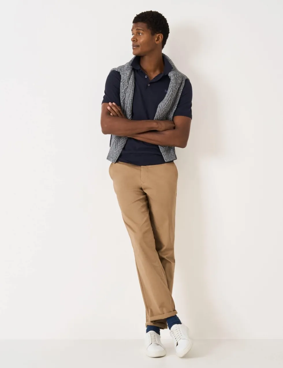 Cotton Blend Knitted Polo Shirt