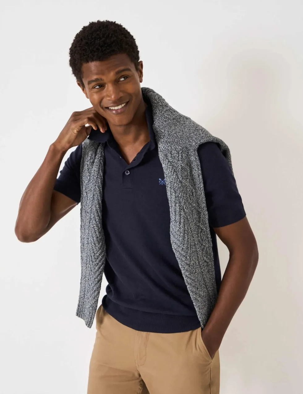 Cotton Blend Knitted Polo Shirt