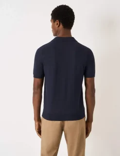 Cotton Blend Knitted Polo Shirt