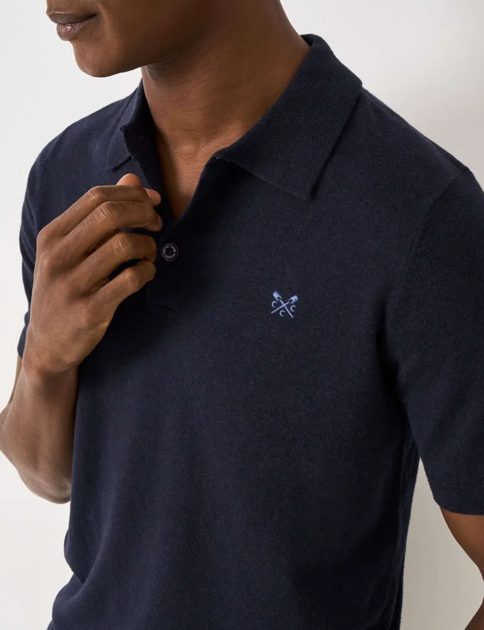 Cotton Blend Knitted Polo Shirt