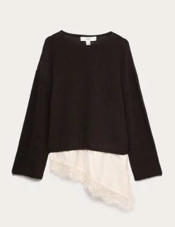 Cotton Blend Lace Detail Jumper