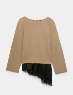 Cotton Blend Lace Detail Jumper
