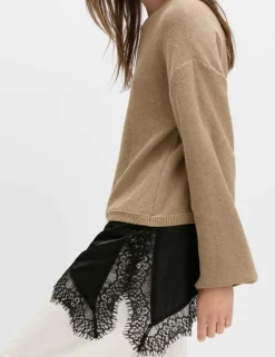 Cotton Blend Lace Detail Jumper