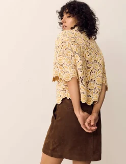 Cotton Blend Lace Overshirt