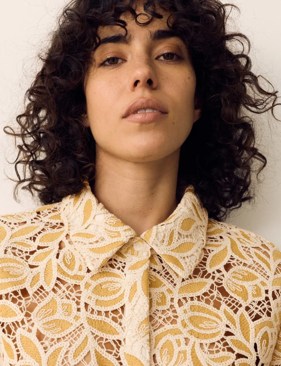 Cotton Blend Lace Overshirt