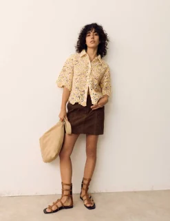 Cotton Blend Lace Overshirt
