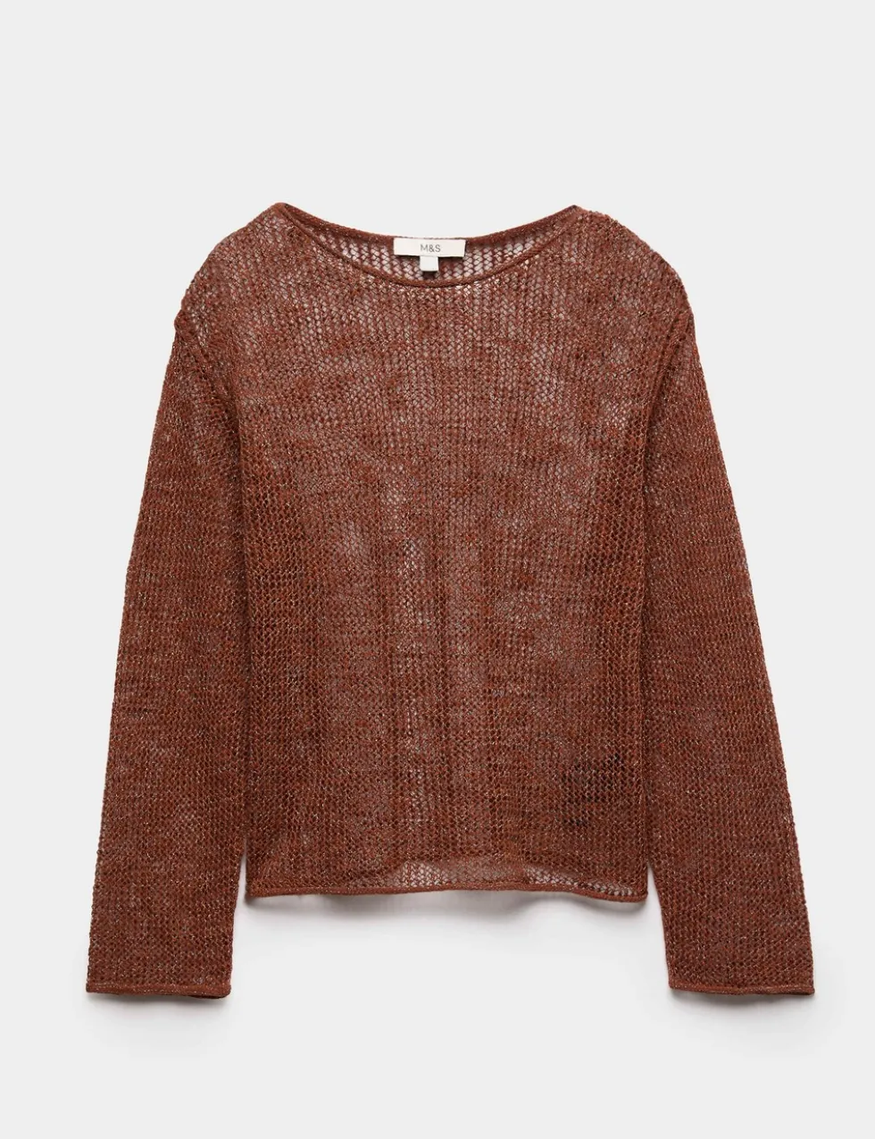 Cotton Blend Metallic Jumper with Linen