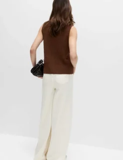 Cotton Blend Ribbed Knitted Waistcoat