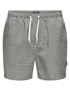 Cotton Blend Seersucker Striped Swim Shorts