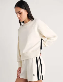 Cotton Blend Side Stripe Drawstring Shorts