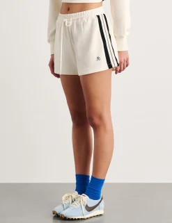 Cotton Blend Side Stripe Drawstring Shorts