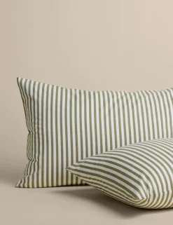 Cotton Blend Simple Stripe Bedding Set