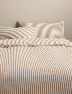 Cotton Blend Simple Stripe Bedding Set