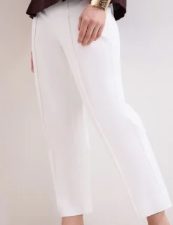 Cotton Blend Slim Fit Cropped Trousers