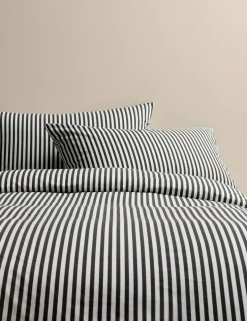 Cotton Blend Striped Bedding Set