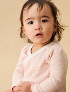 Cotton Blend Striped Bodysuit (7lbs-24 Mths)