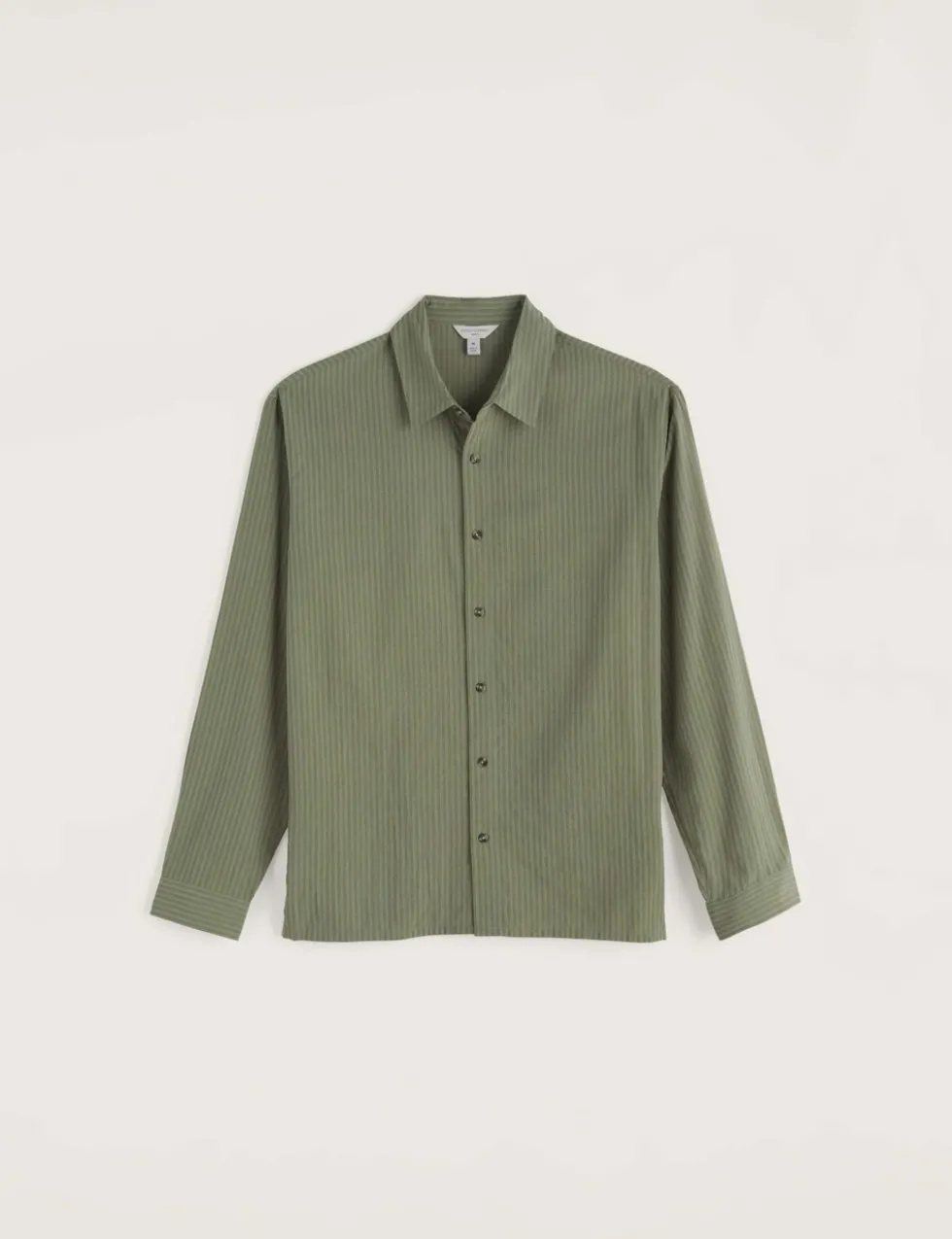 Cotton Blend Striped Overshirt