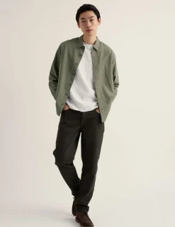 Cotton Blend Striped Overshirt