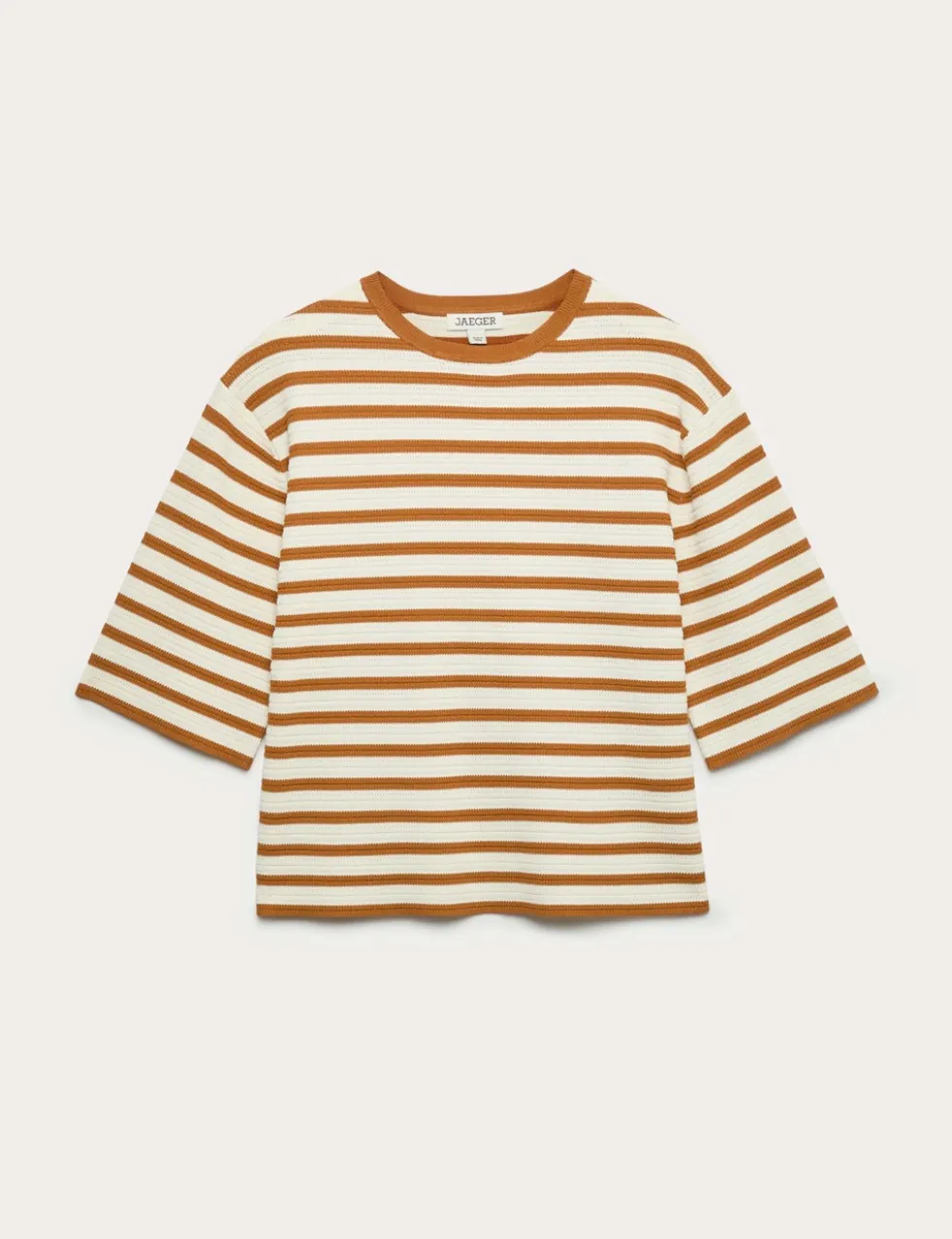 Cotton Blend Striped Relaxed Knitted Top