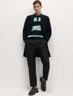 Cotton Blend Striped Rugby Shirt