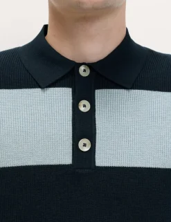Cotton Blend Striped Rugby Shirt