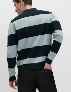 Cotton Blend Striped Rugby Shirt