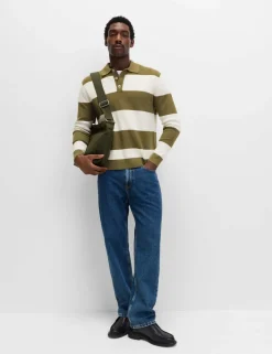 Cotton Blend Striped Rugby Shirt