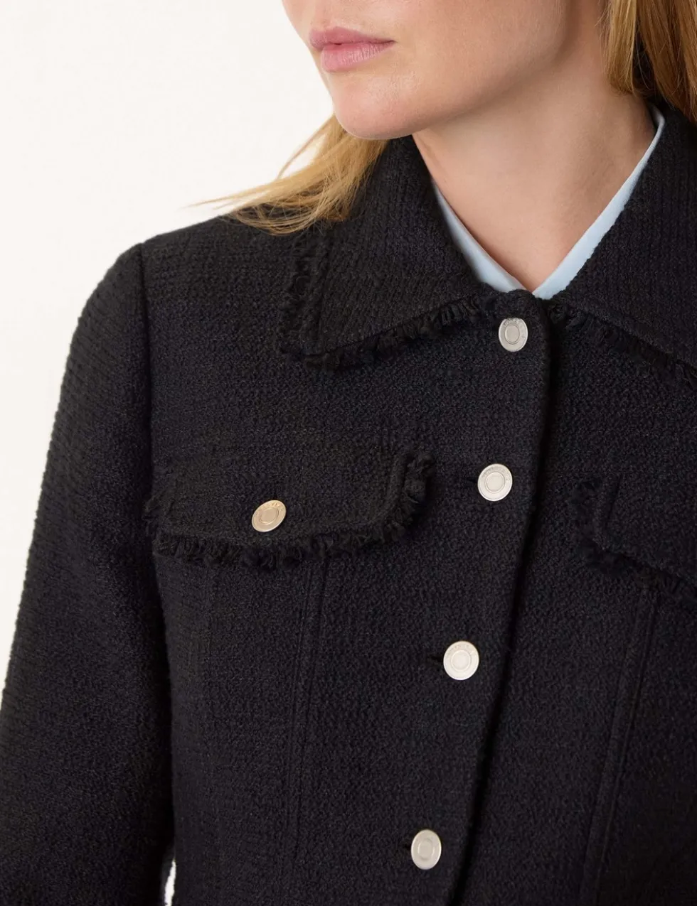 Cotton Blend Textured Blazer
