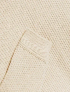 Cotton Blend Textured Crew Neck Jumper