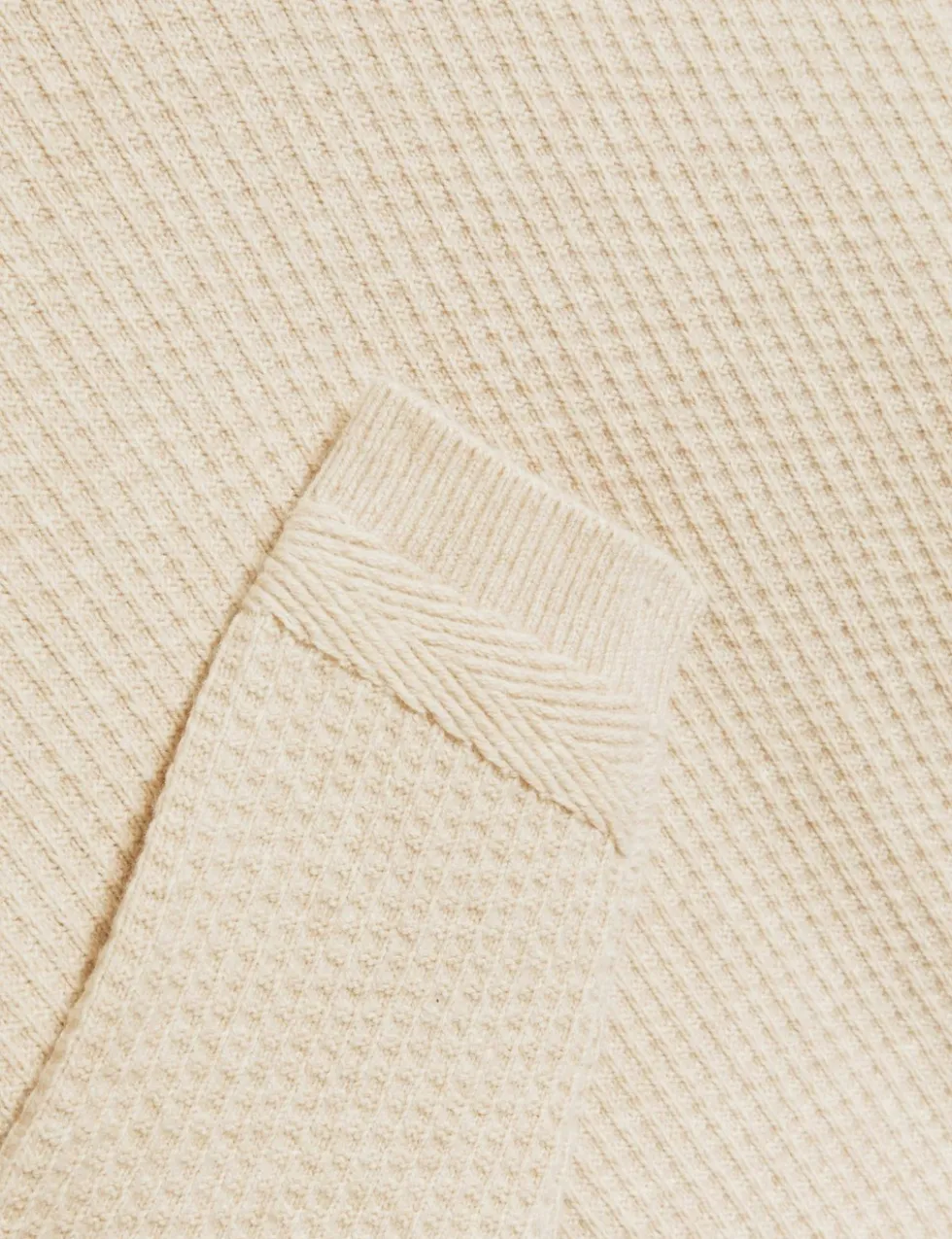 Cotton Blend Textured Crew Neck Jumper